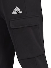 adidas Black Essentials Fleece Cargo Joggers - Image 5 of 6
