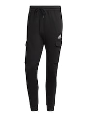 adidas Black Essentials Fleece Cargo Joggers - Image 6 of 6