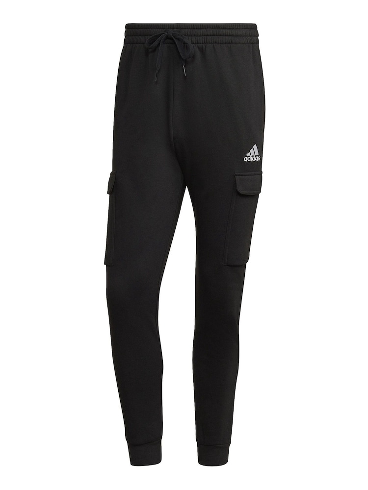 adidas Black Essentials Fleece Cargo Joggers - Image 6 of 6