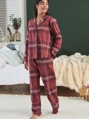 Laura Ashley Red Check Button Through Pyjama Set - Image 2 of 10
