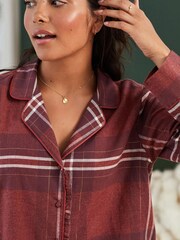 Laura Ashley Red Check Button Through Pyjama Set - Image 4 of 10