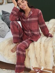 Laura Ashley Red Check Button Through Pyjama Set - Image 6 of 10