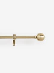 Antique Brass Ball Finial Extendable Curtain 19mm Pole Kit - Image 1 of 5