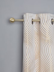 Antique Brass Ball Finial Extendable Curtain 19mm Pole Kit - Image 2 of 5