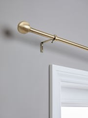 Antique Brass Ball Finial Extendable Curtain 19mm Pole Kit - Image 3 of 5