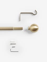 Antique Brass Ball Finial Extendable Curtain 19mm Pole Kit - Image 4 of 5