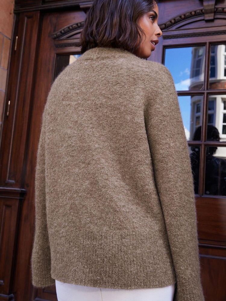 Mole Brown Premium  Boucle Longline Jumper - Image 2 of 7