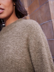 Mole Brown Premium  Boucle Longline Jumper - Image 4 of 7