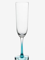 Set of 2 Teal Blue Flower Base Champagne Flutes - Image 5 of 5