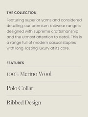 Grey Premium Merino Polo Neck Jumper - Image 3 of 7