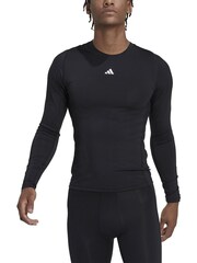 adidas Black Techfit Training Long Sleeve Top - Image 4 of 10