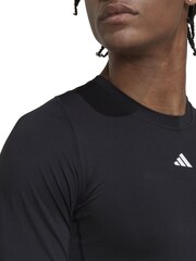 adidas Black Techfit Training Long Sleeve Top - Image 7 of 10