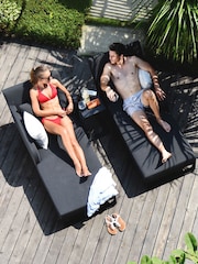 Maze Grey Garden Unity Double Sun Lounger - Image 3 of 5