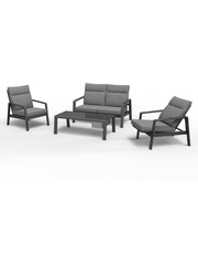 Leisuregrow Grey Garden Santorini Dusk Reclining Lounge Set wth Ice Bucket Table - Image 2 of 3