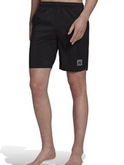 Schwarz - Adidas Performance Einfarbige Badeshorts in klassischer Länge - Bild 1 von 6