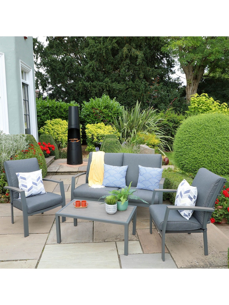Leisuregrow Grey Garden Milano Lounge Set with Coffee Table - Image 1 of 4