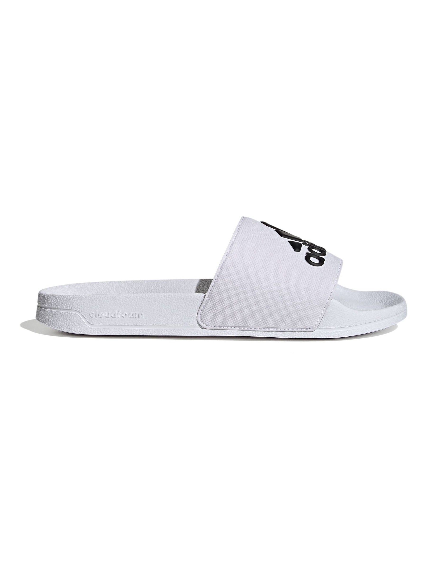 White sliders adidas top