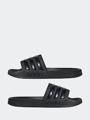 adidas Dark Black Sportswear Adilette Shower Sliders - Image 18 of 18