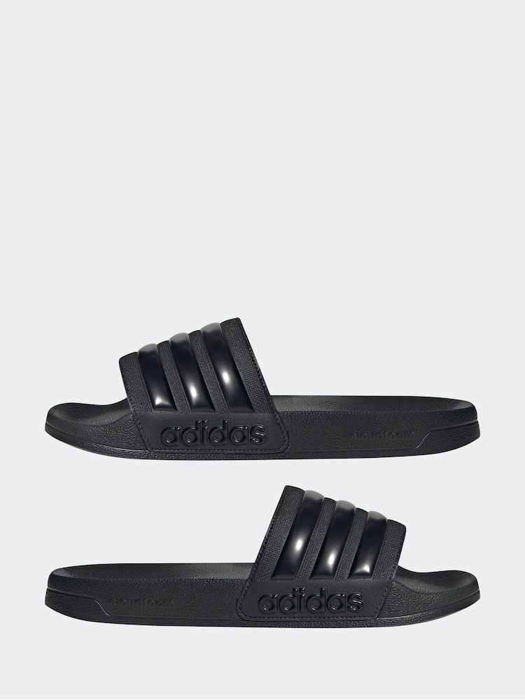 adidas Dark Black Sportswear Adilette Shower Sliders - Image 18 of 18