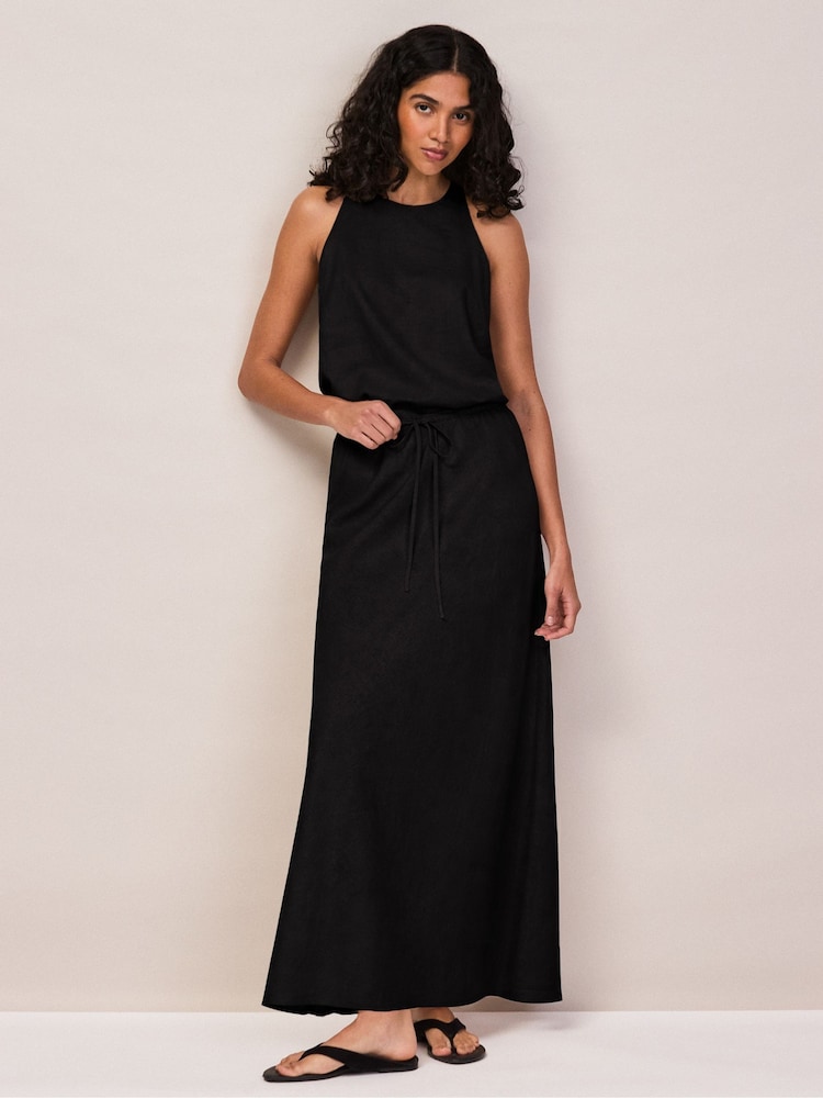 Ro&Zo Black Petite Bias Skirt With Linen - Image 1 of 3