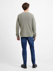 French Connection Natural Shadow Waffle 100% Cotton Micro Knit Jumper - Image 2 of 3