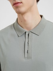 French Connection Natural Shadow Layered Placket Jersey Polo Shirt - Image 2 of 2