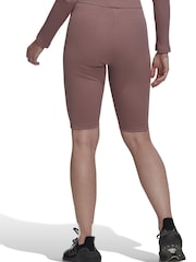 adidas Brown Studio Lounge Ribbed Shorts - Image 2 of 6