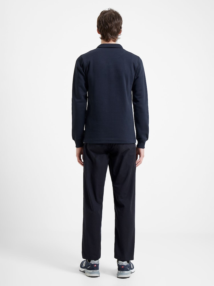 French Connection Dark Navy Blue Collar Half Zip Sweatshirt - Image 2 of 4