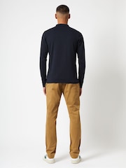 French Connection Blue Long Sleeve Polo Shirt - Image 2 of 3