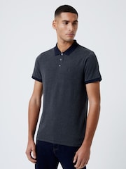 French Connection Blue Contrast Collar Polo Shirt - Image 1 of 3