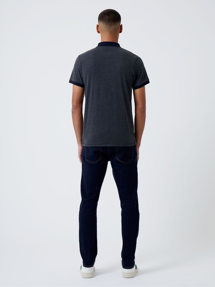 French Connection Blue Contrast Collar Polo Shirt - Image 2 of 3