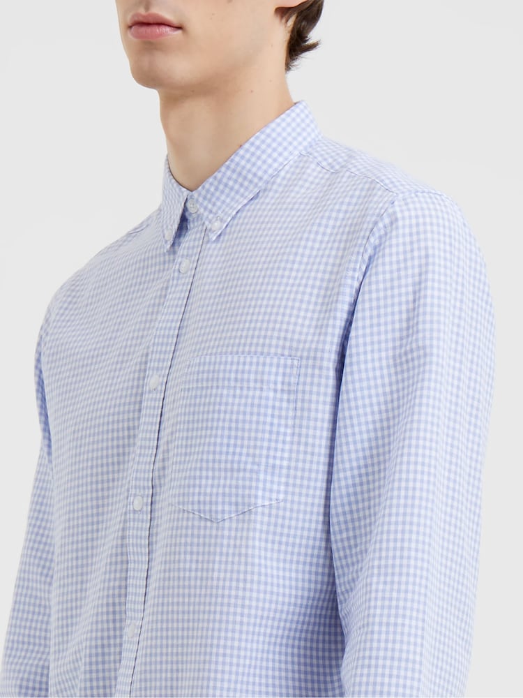 French Connection Natural Gingham 100% Cotton Long Sleeve Shirt - Image 3 of 3