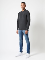 French Connection Black Long Sleeve Polo Shirt - Image 1 of 4