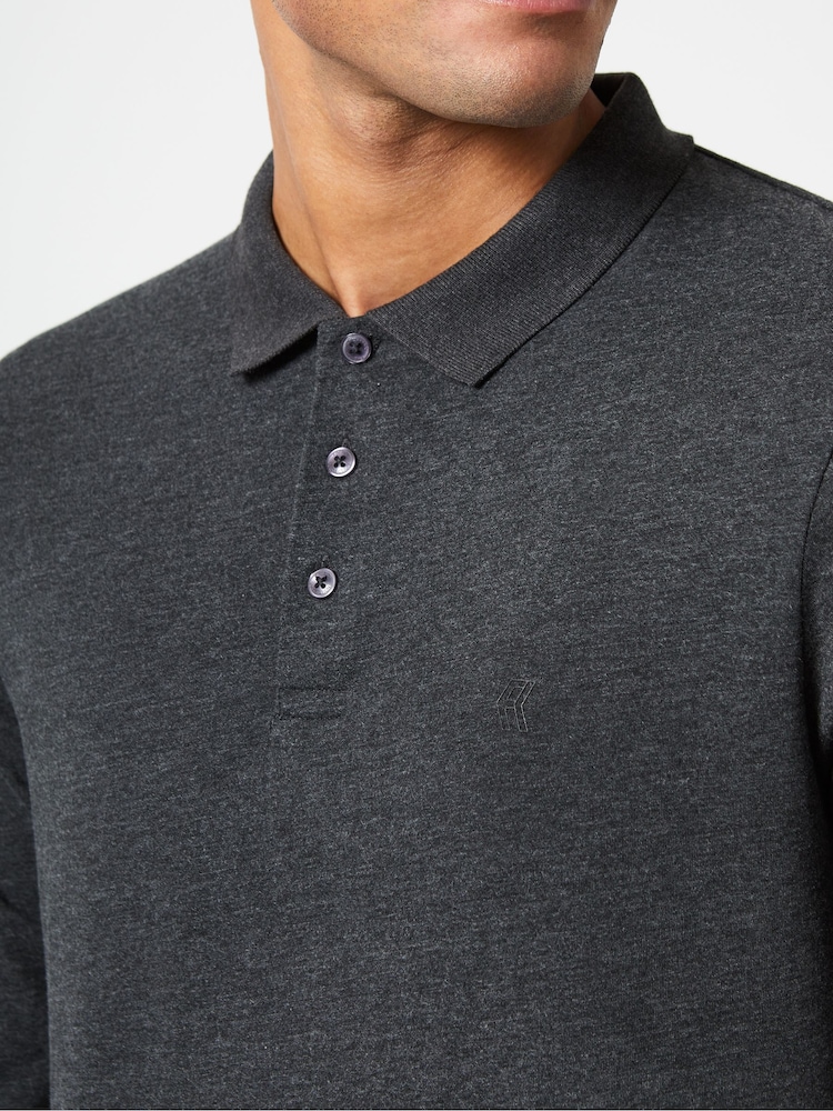 French Connection Black Long Sleeve Polo Shirt - Image 4 of 4