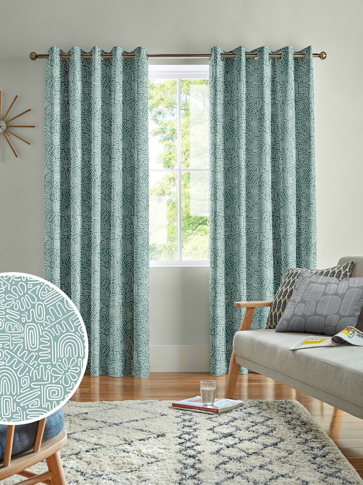 MissPrint Condor Nazca Made to Measure Curtains - Image 1 of 9