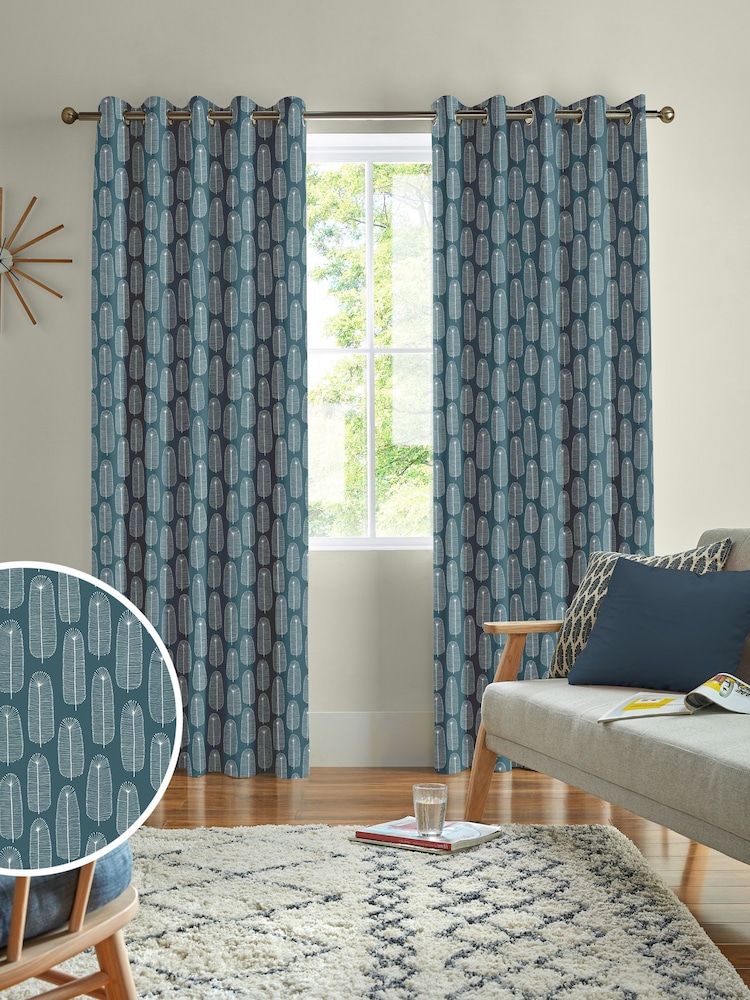 MissPrint Ink 100% Cotton Bloom Made to Measure Curtains - Image 1 of 9