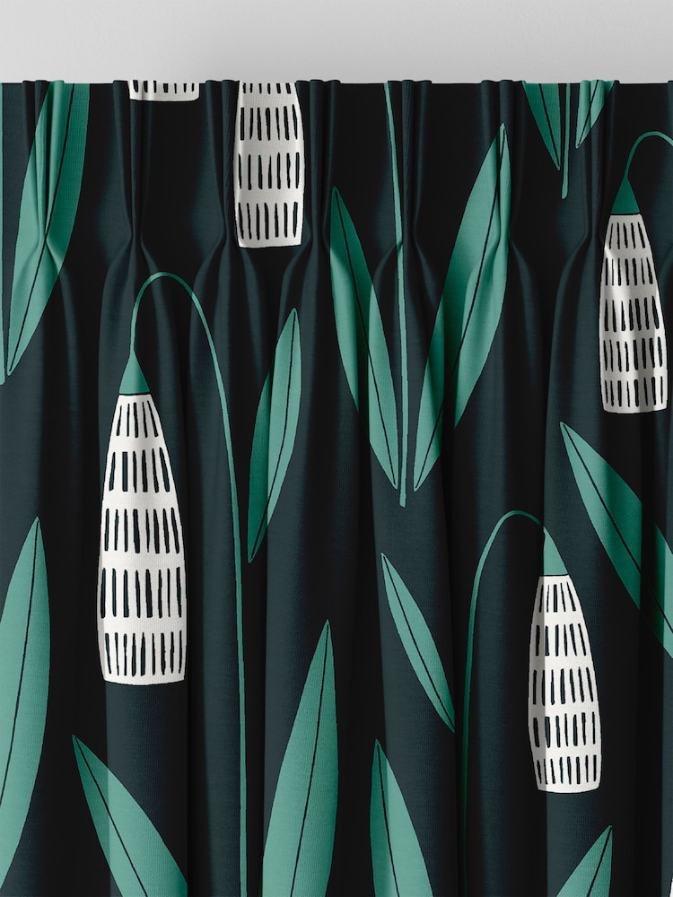 MissPrint Night Flower 100% Cotton Snow Drops Made to Measure Curtains - Image 5 of 9