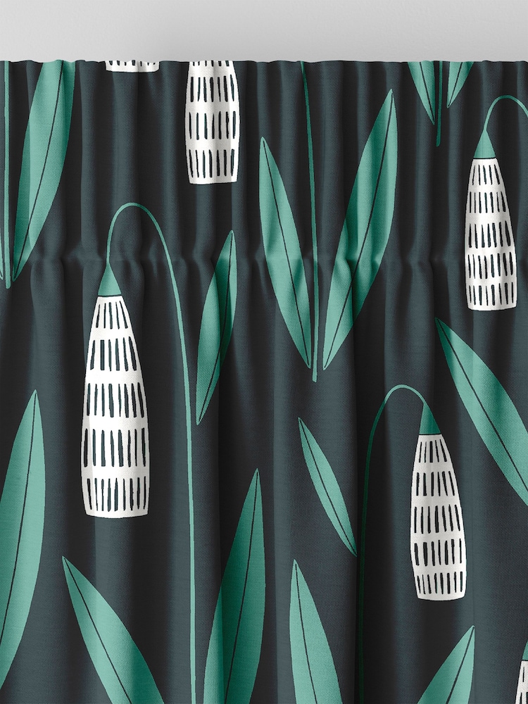 MissPrint Night Flower 100% Cotton Snow Drops Made to Measure Curtains - Image 6 of 9