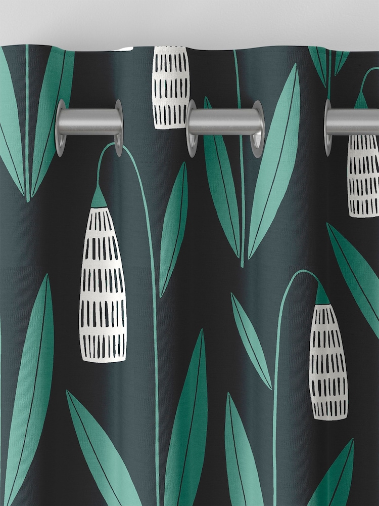 MissPrint Night Flower 100% Cotton Snow Drops Made to Measure Curtains - Image 7 of 9