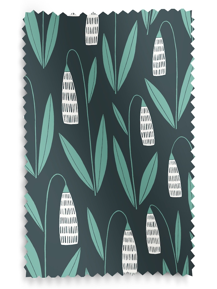 MissPrint Night Flower 100% Cotton Snow Drops Made to Measure Curtains - Image 9 of 9