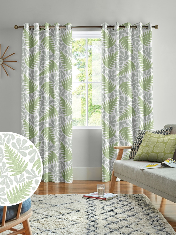 MissPrint Reef 100% Cotton Deep Sea Made to Measure Curtains - Image 1 of 9