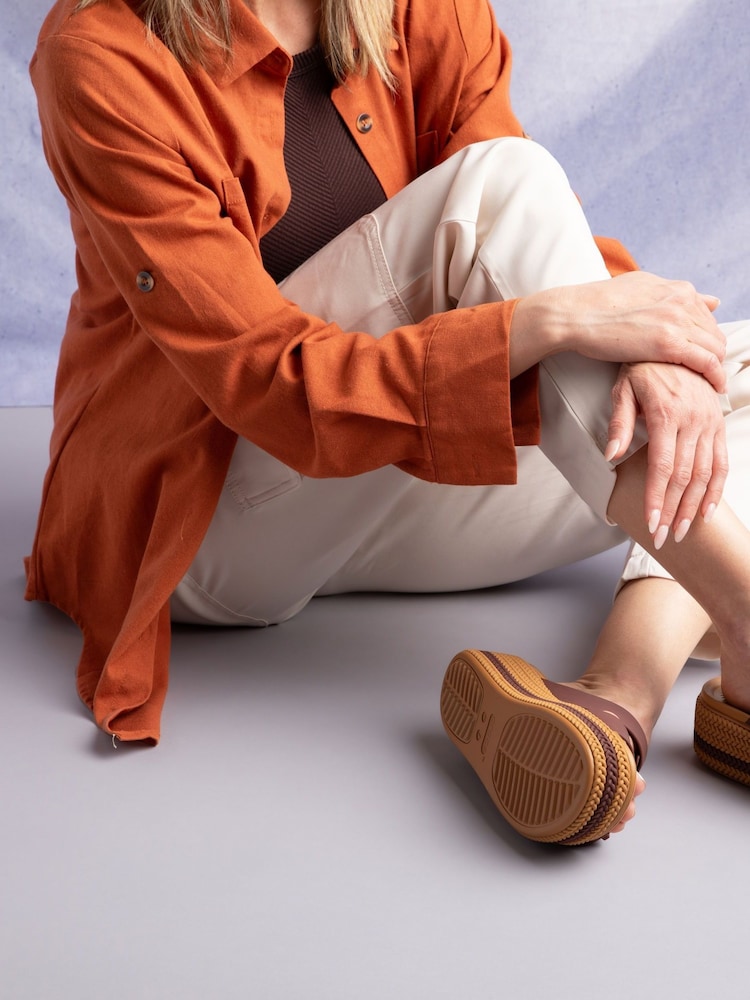 Crocs Brown Brooklyn Woven Buckle Sandals - Image 1 of 7