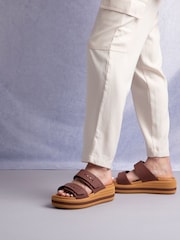 Crocs Brown Brooklyn Woven Buckle Sandals - Image 4 of 7