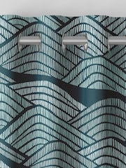 MissPrint Blue Green 100% Cotton Frontier Made to Measure Curtains - Image 7 of 9