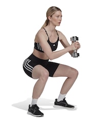 adidas Black Training Essentials 3 Stripes High Waisted Short Leggings - Image 4 of 8