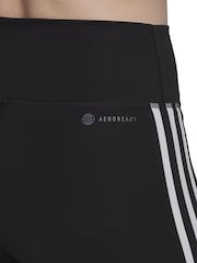 adidas Black Training Essentials 3 Stripes High Waisted Short Leggings - Image 7 of 8