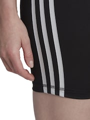 adidas Black Training Essentials 3 Stripes High Waisted Short Leggings - Image 8 of 8