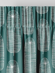 MissPrint Teal 100% Cotton Bloom Made to Measure Curtains - Image 6 of 9