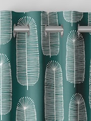 MissPrint Teal 100% Cotton Bloom Made to Measure Curtains - Image 7 of 9