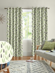 MissPrint Forest Shade 100% Cotton Snow Drops Made to Measure Curtains - Image 1 of 9
